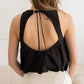 Sleeveless Balloon - Style Top with Open Back Tie - Purpose + Passion Boutique