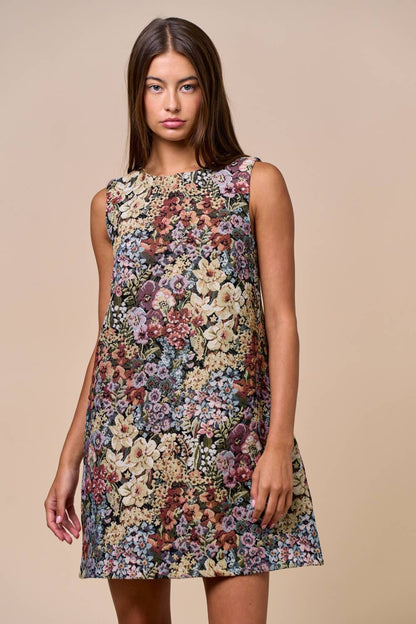 Sleeveless Black Floral Dress - Purpose + Passion Boutique