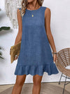 Sleeveless Ruffle Trim Halter Dress - Purpose + Passion Boutique