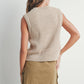 Sleeveless Taupe / Ivory Crew Neck Sweater Knit Vest - Purpose + Passion Boutique
