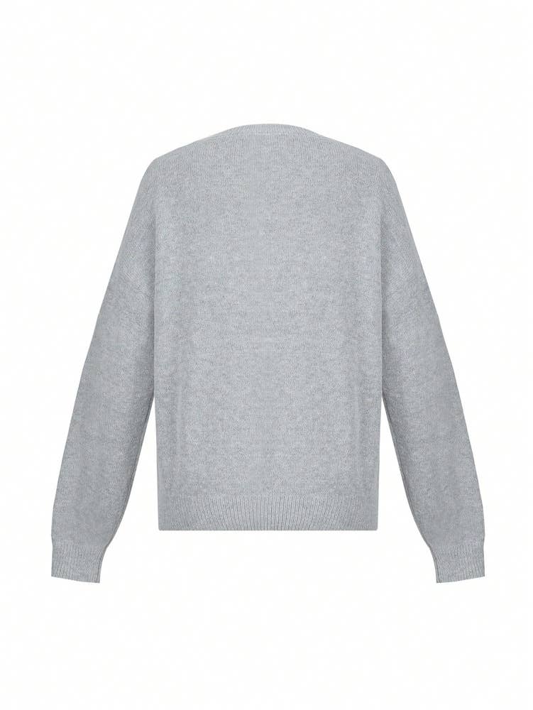 Slouchy Teddy Bear Grey Cozy Sweater - Purpose + Passion Boutique