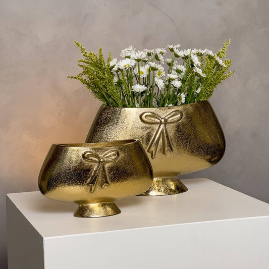 Small Gold Bow Accent Vase - Purpose + Passion Boutique