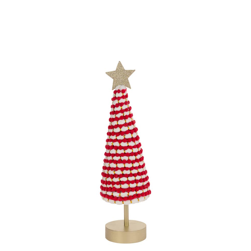 Small Red & White Cone Tree With Star - 11.75" - Purpose + Passion Boutique