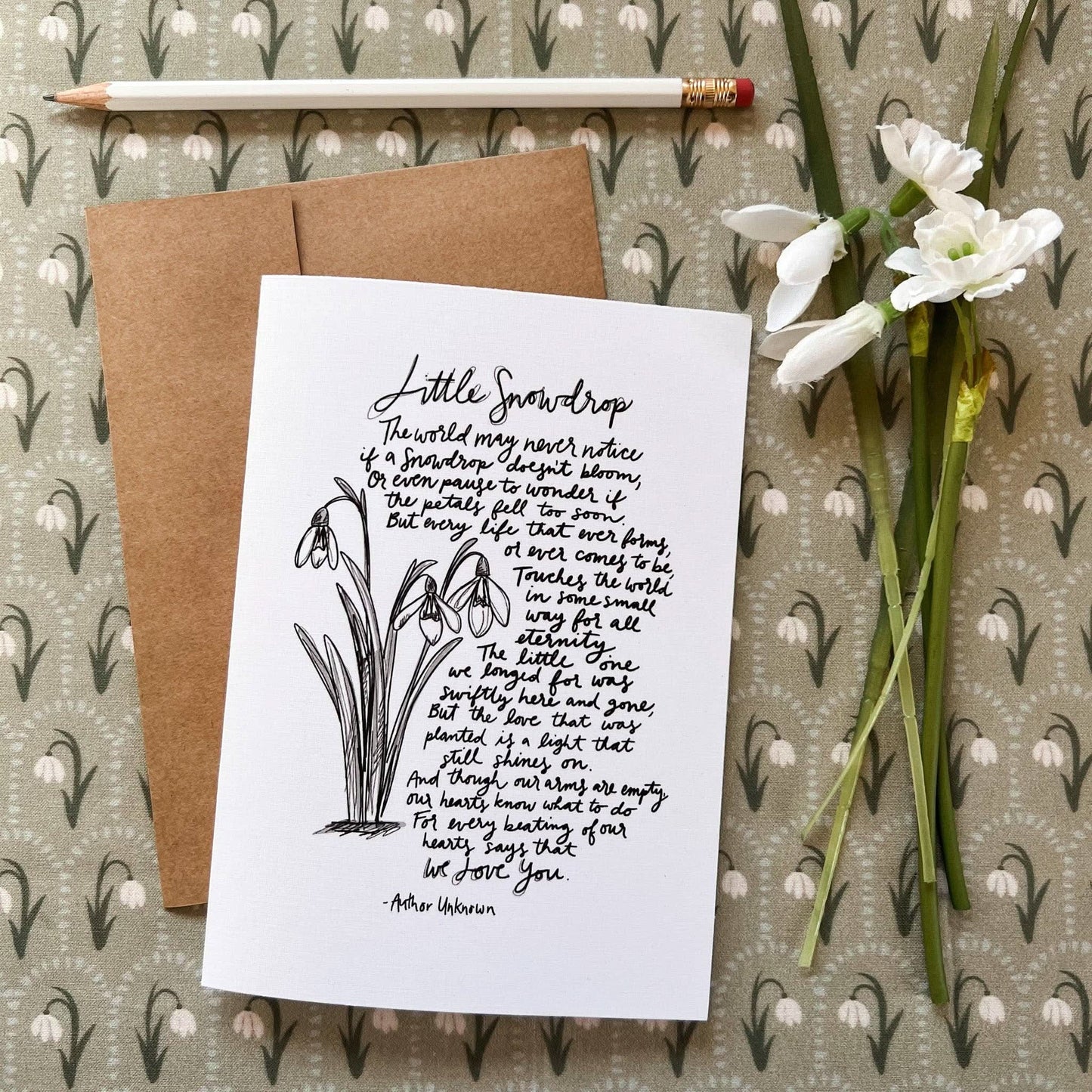 Snowdrop Miscarriage Card - Purpose + Passion Boutique