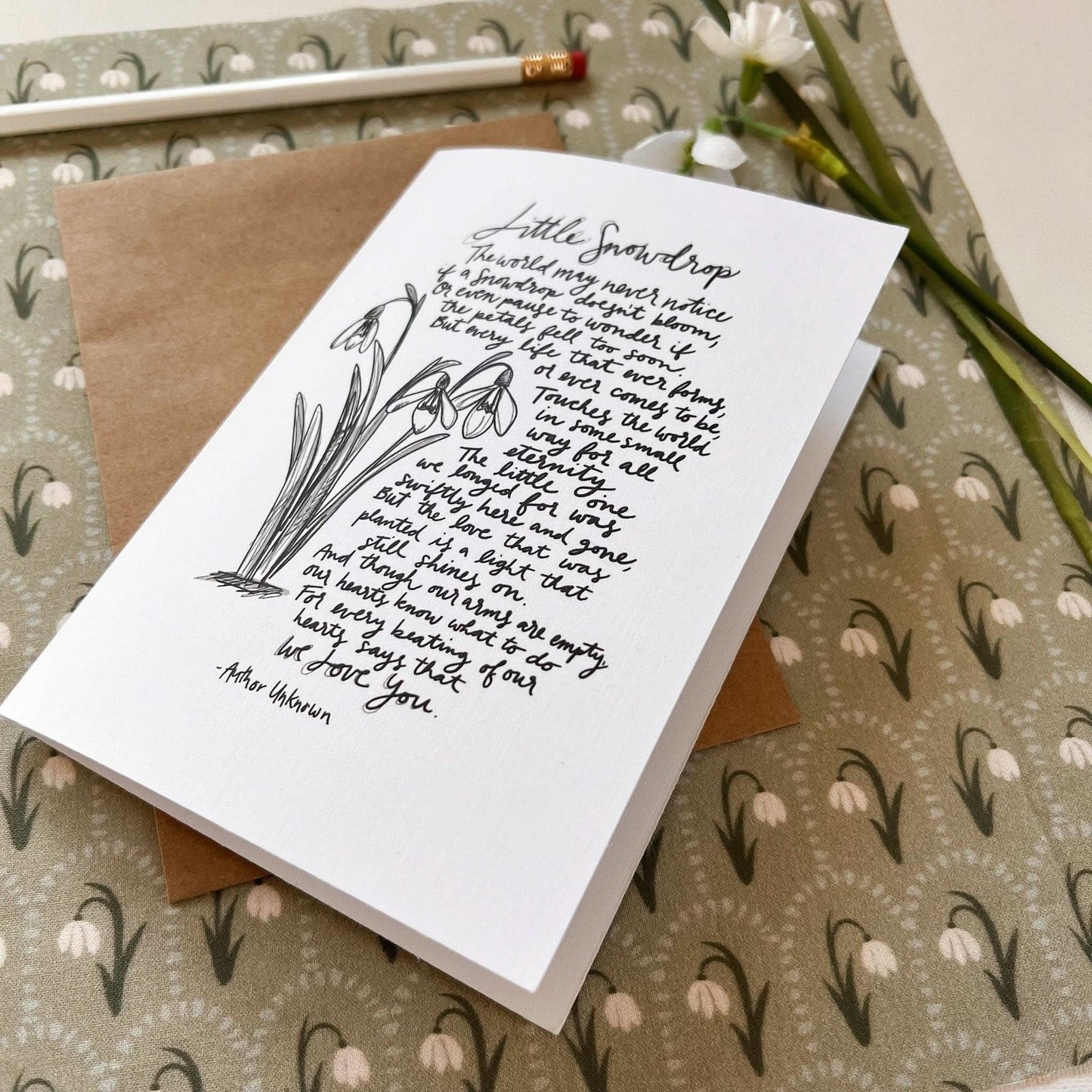 Snowdrop Miscarriage Card - Purpose + Passion Boutique