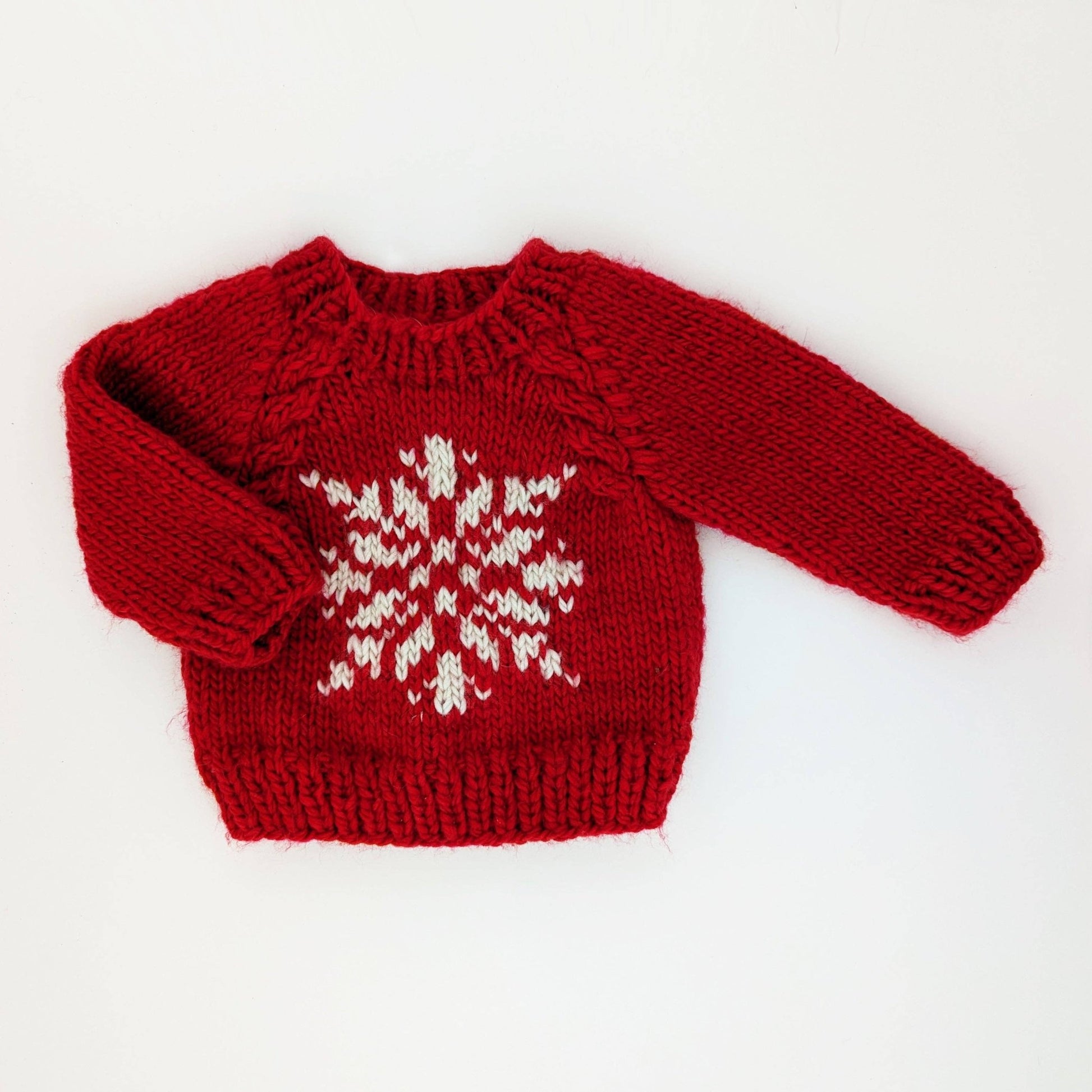 Snowflake Red Crew Neck Sweater (18 - 24) - Purpose + Passion Boutique