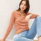 Soft Basic Split Neck Long Sleeve Knit Shirt - Purpose + Passion Boutique