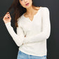 Soft Basic Split Neck Long Sleeve Knit Shirt - Purpose + Passion Boutique