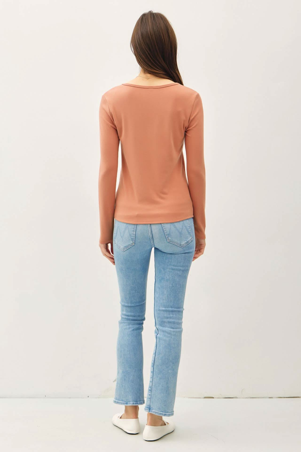 Soft Basic Split Neck Long Sleeve Knit Shirt - Purpose + Passion Boutique