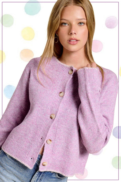 Soft Mulberry Fuzzy Cardigan - Purpose + Passion Boutique