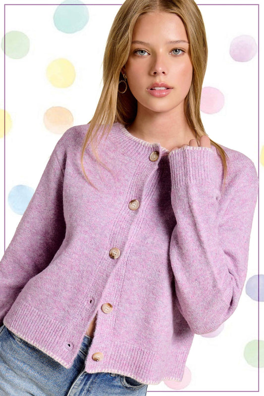 Soft Mulberry Fuzzy Cardigan - Purpose + Passion Boutique