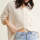 Soft Washed Gauze Button Down Short Sleeve Shirt - Purpose + Passion Boutique