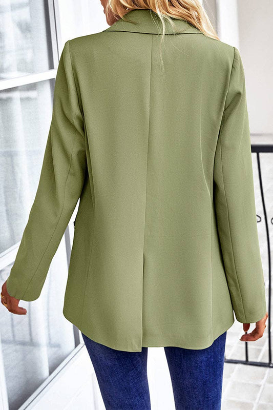 Solid Buton Lepel Blouse - Purpose + Passion Boutique