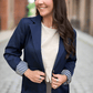 Solid Navy Single Button Blazer - Purpose + Passion Boutique