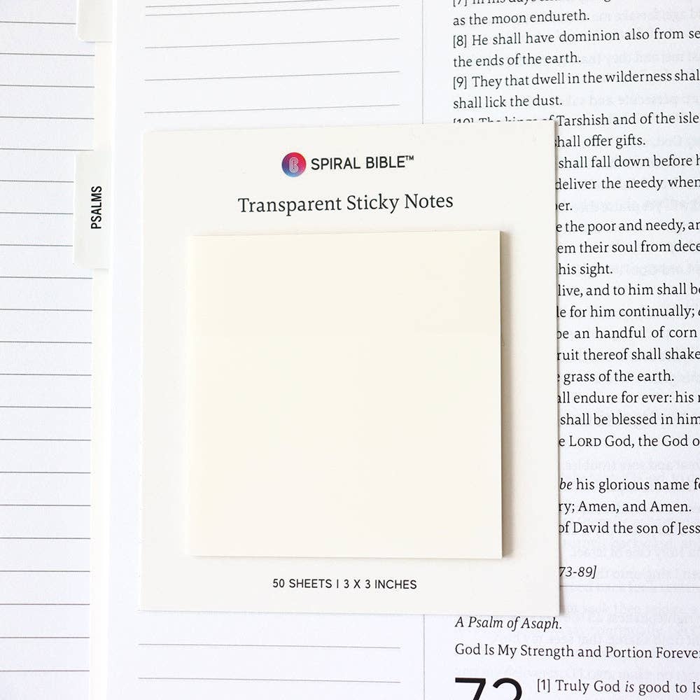 Spiral Bible™ Transparent Sticky Notes - Purpose + Passion Boutique