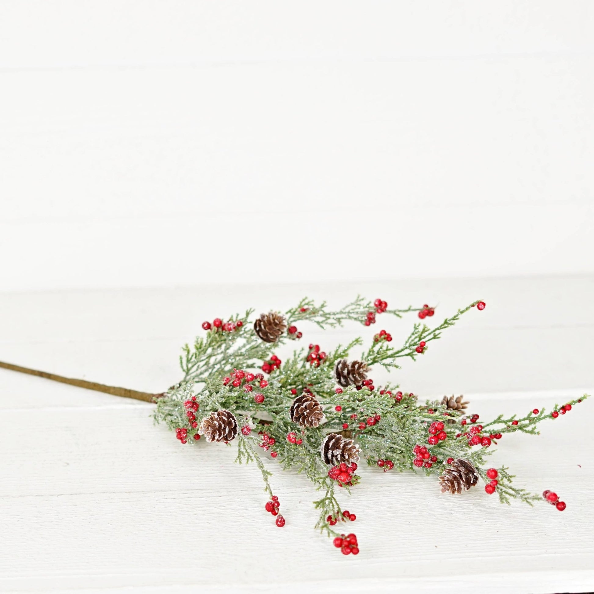 Spray - Icy Sparkle Cypress Pine w. Pepperberry - 22in - Purpose + Passion Boutique