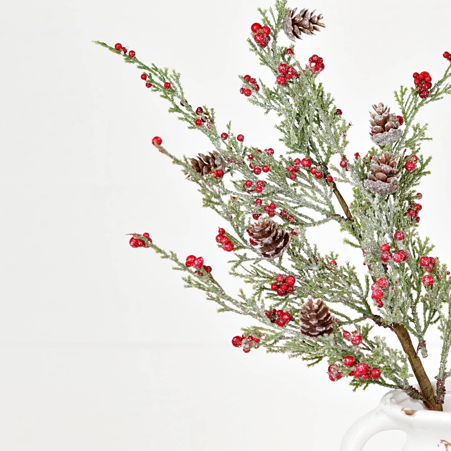 Spray - Icy Sparkle Cypress Pine w. Pepperberry - 22in - Purpose + Passion Boutique