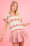 Spring Floral Graphic Knit Sweater Vest - Purpose + Passion Boutique