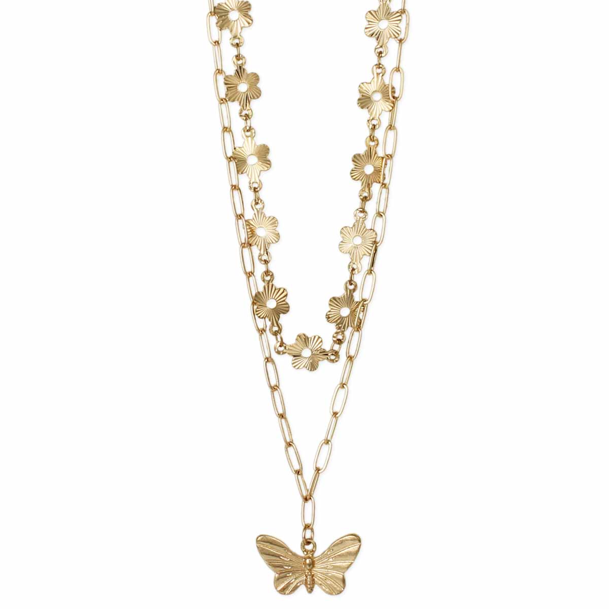 Spring Flyer Gold Flower Layer Necklace - Purpose + Passion Boutique