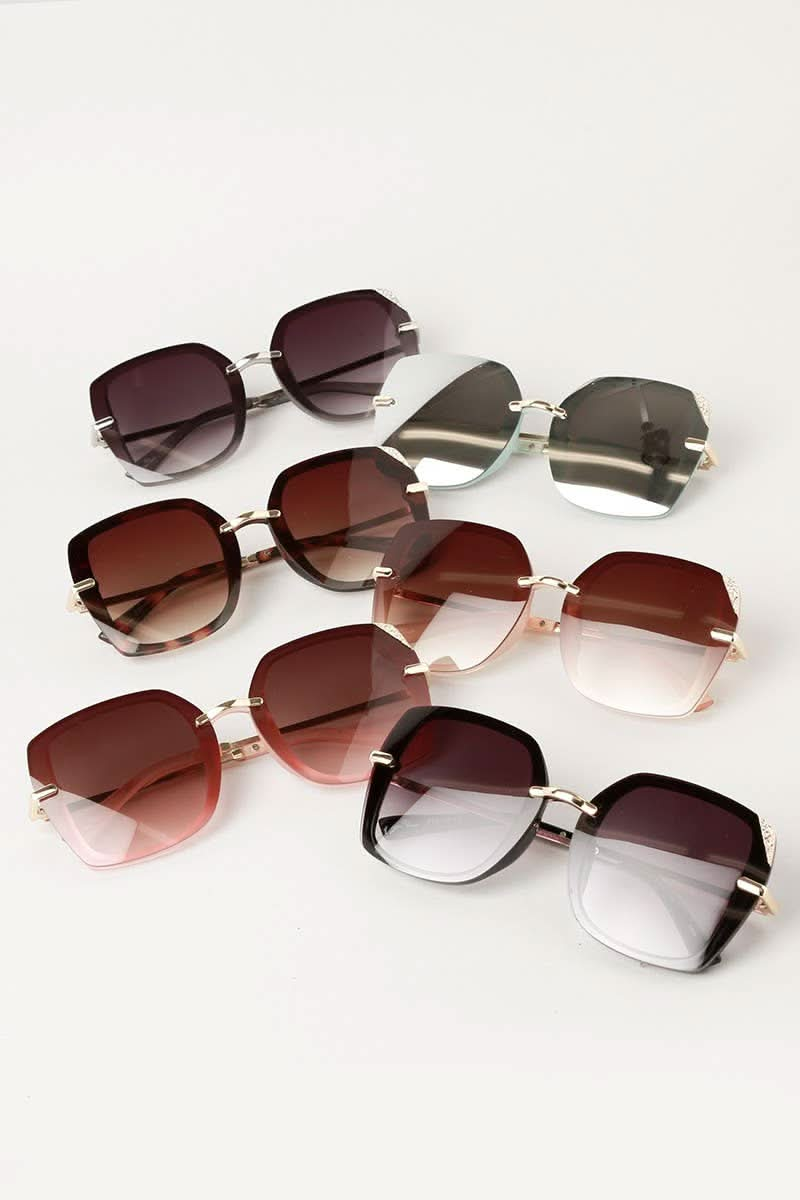 Square Sunglasses with Rhinestone Corners - Purpose + Passion Boutique