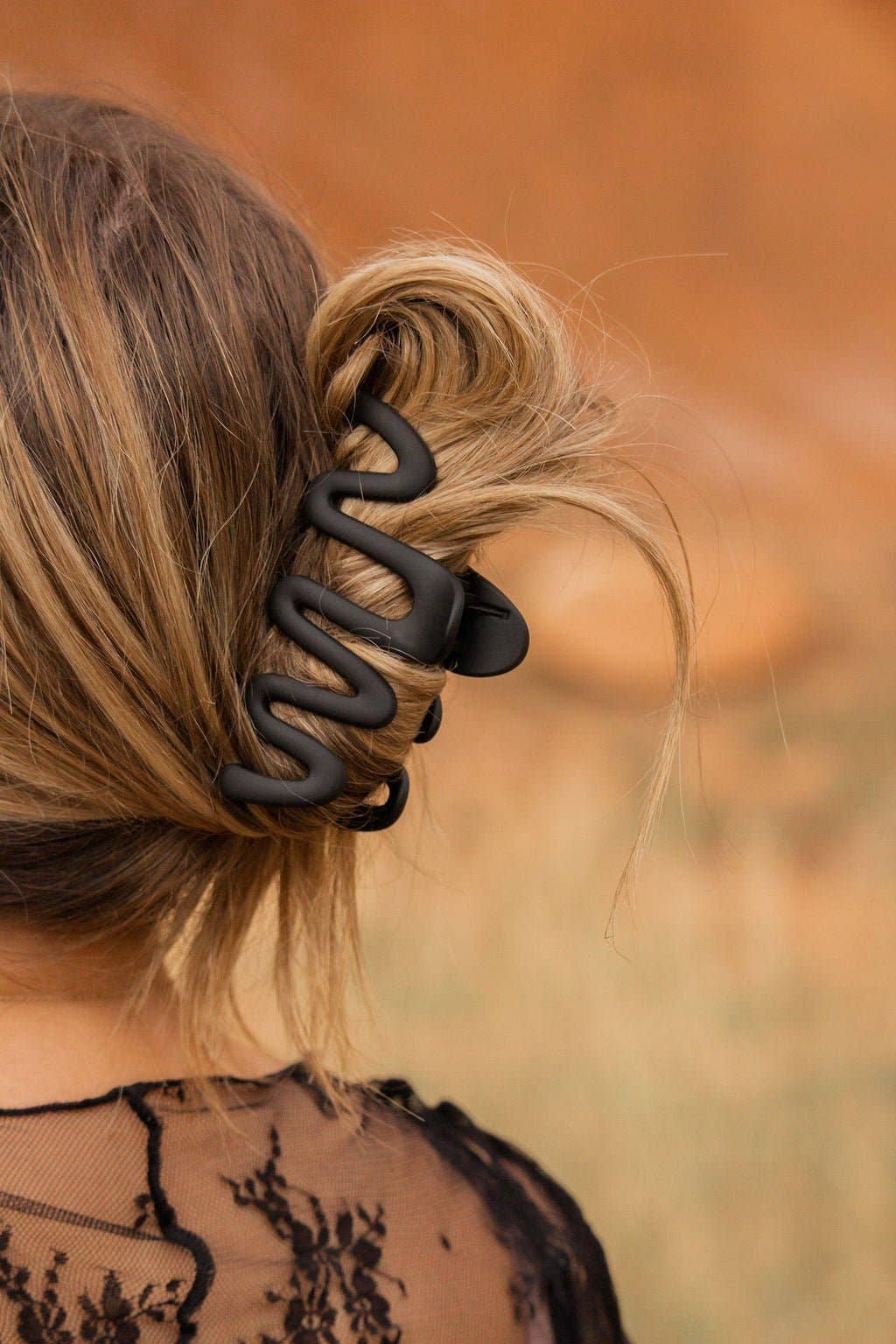 Squiggly Brown Claw Clip - Purpose + Passion Boutique