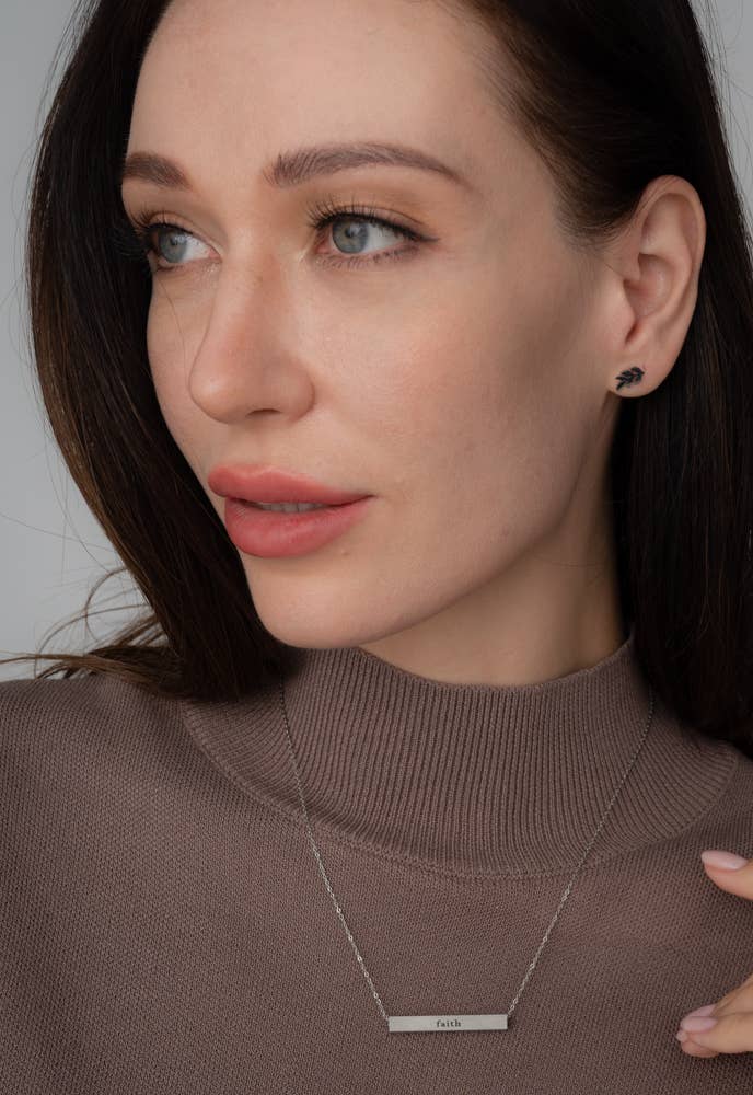 Stainless Steel Leaf Stud Earrings - Purpose + Passion Boutique