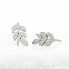 Stainless Steel Leaf Stud Earrings - Purpose + Passion Boutique