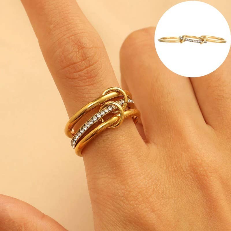 Stainless Steel Stackable Plain Band Rings Linked - Purpose + Passion Boutique