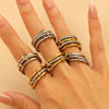 Stainless Steel Stackable Plain Band Rings Linked - Purpose + Passion Boutique