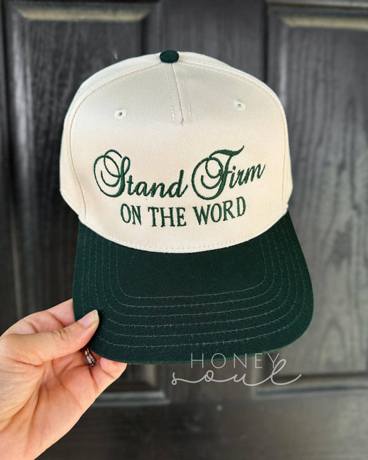 Stand Firm On The Word Trucker Hat - Purpose + Passion Boutique