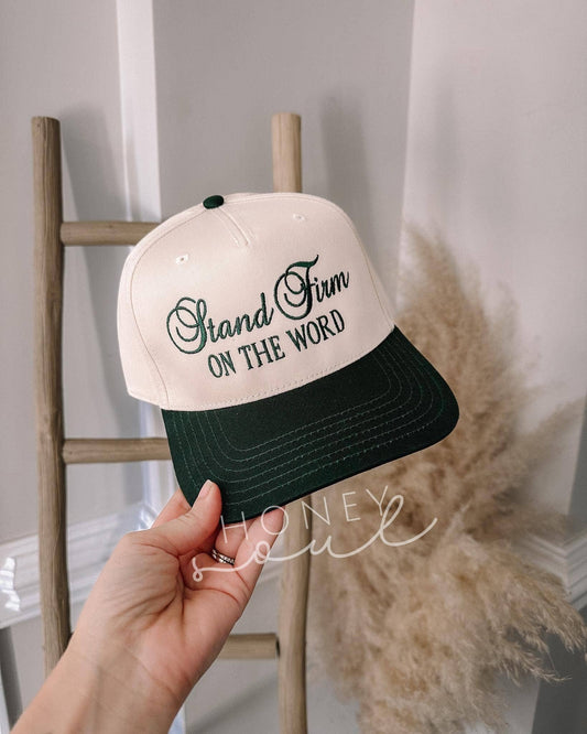 Stand Firm On The Word Trucker Hat - Purpose + Passion Boutique