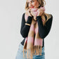 Stevie Striped Tassel Tan + Pink Scarf - Purpose + Passion Boutique