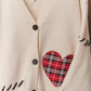 Stitch Heart Accent V Neck Knit Cardigan - Purpose + Passion Boutique