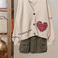 Stitch Heart Accent V Neck Knit Cardigan - Purpose + Passion Boutique