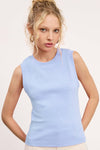 Stretchy Basic Ribbed Sleeveless Crew Neck Top - Purpose + Passion Boutique