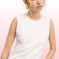 Stretchy Basic Ribbed Sleeveless Crew Neck Top - Purpose + Passion Boutique