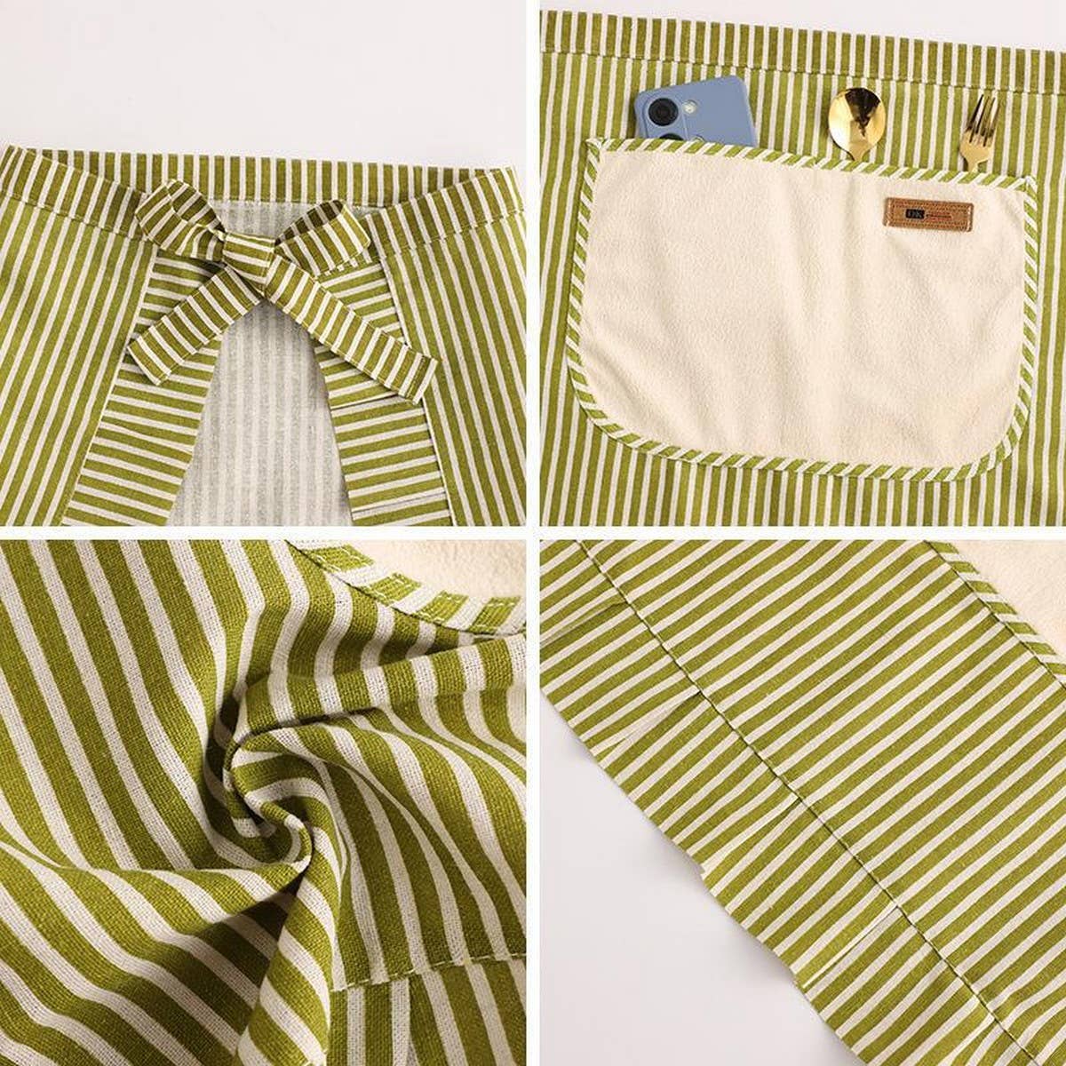 Stripe Half - Length Linen Apron - Purpose + Passion Boutique