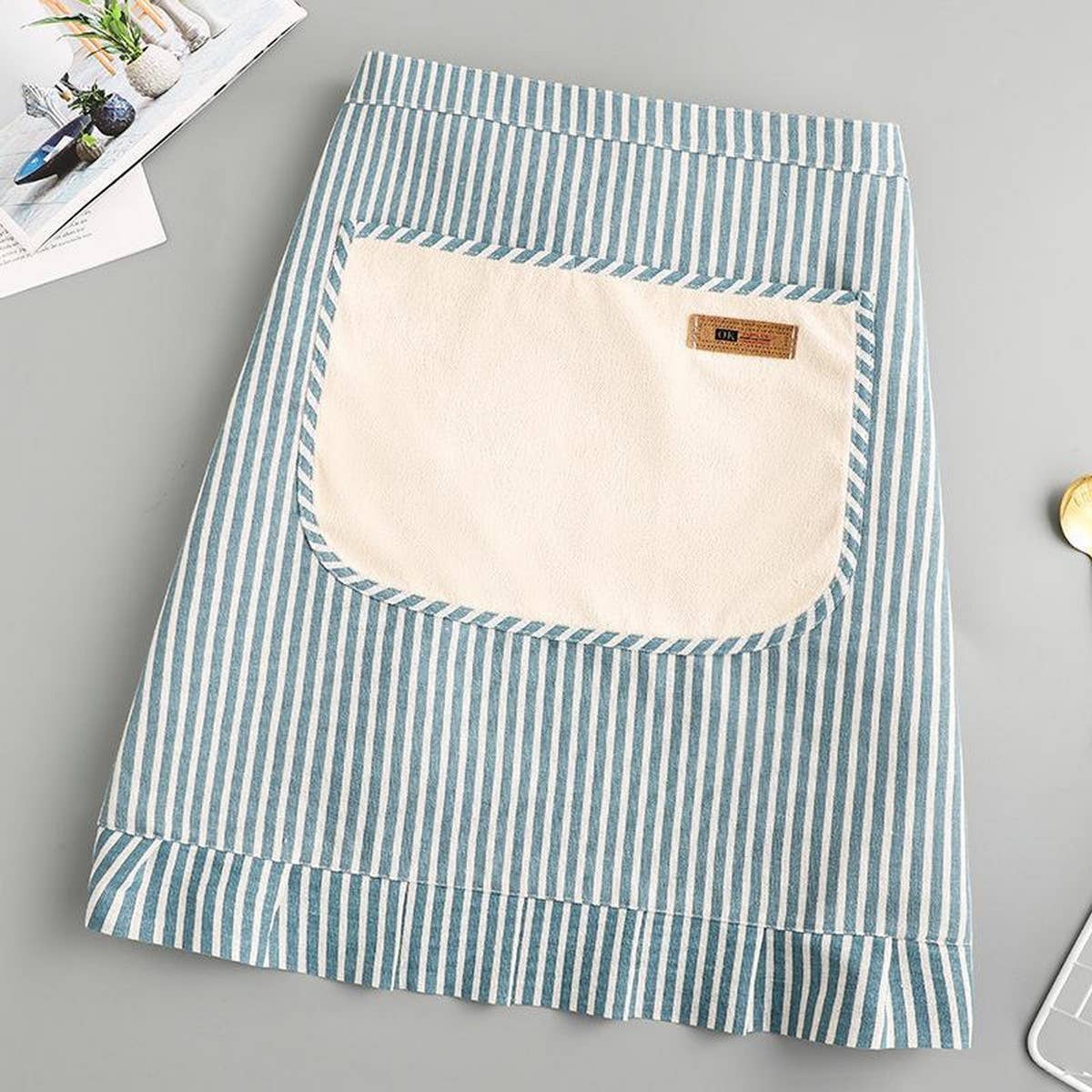 Stripe Half - Length Linen Apron - Purpose + Passion Boutique
