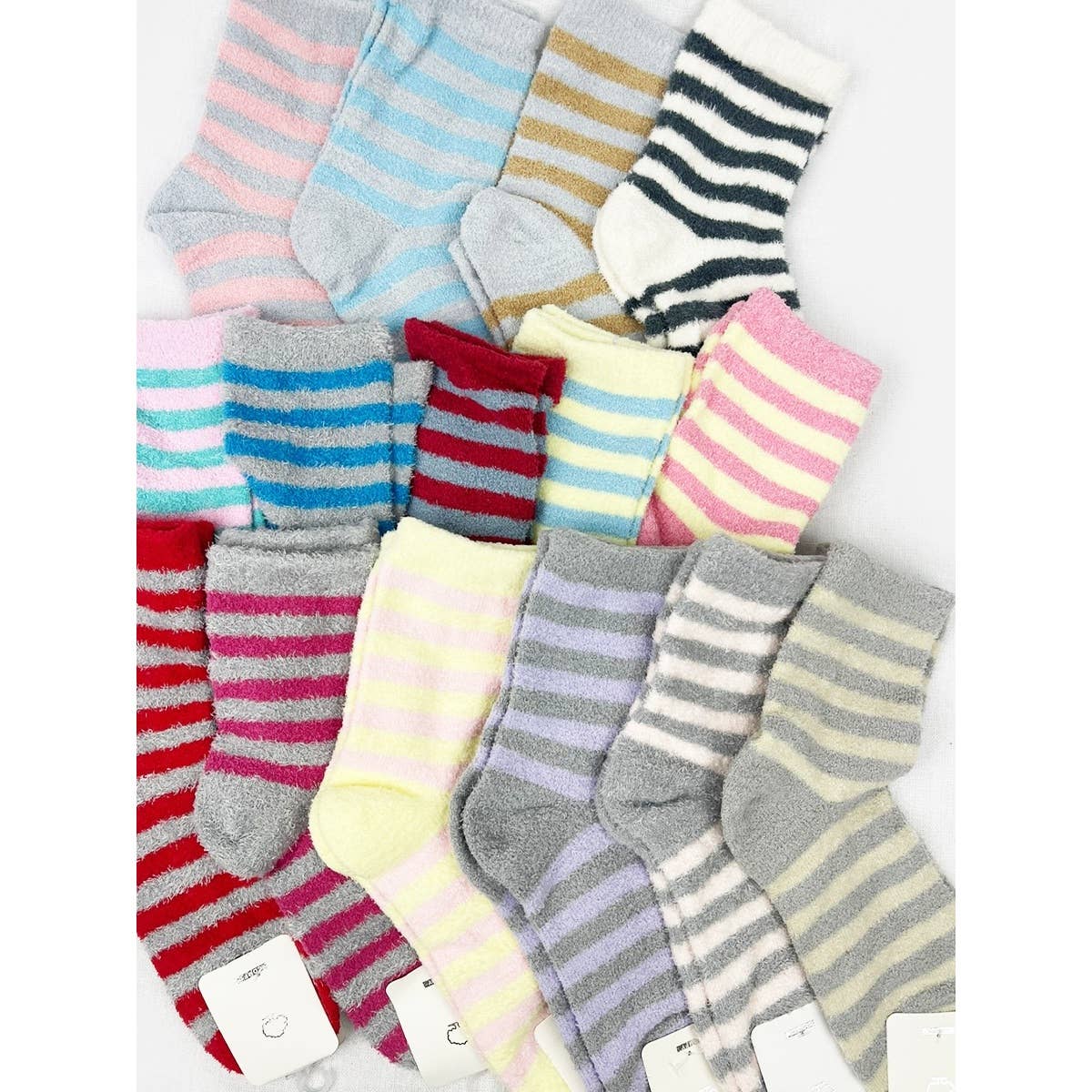 Stripe Plush Cozy Socks - Purpose + Passion Boutique