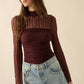 Striped Floral Lace Ruched Mock - Neck Bodysuit - Purpose + Passion Boutique
