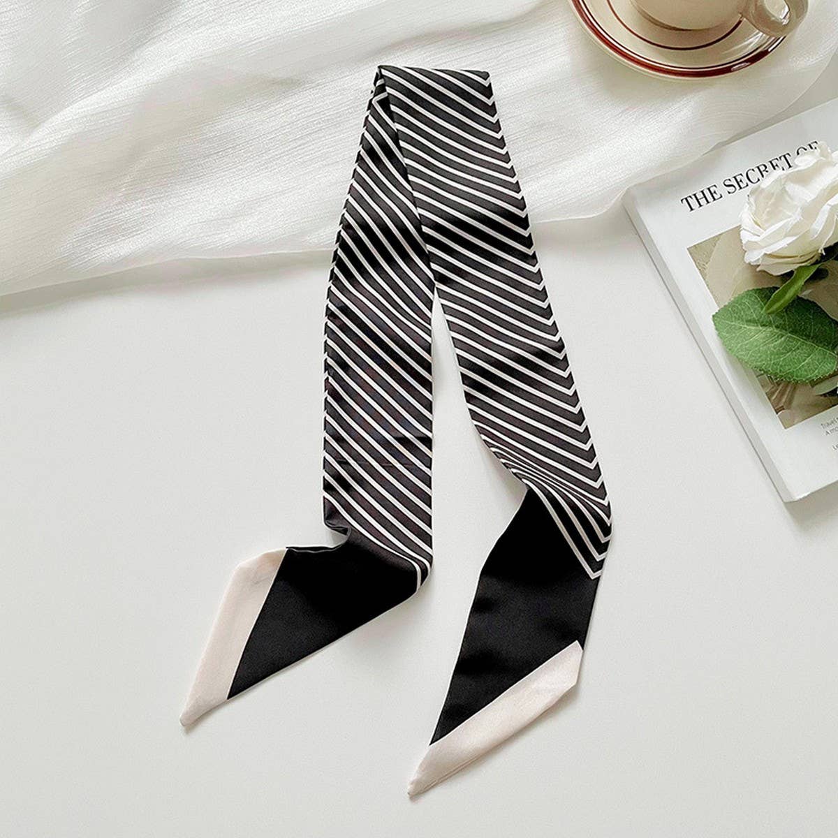 Striped Skinny Hair Tie Scarf - Purpose + Passion Boutique