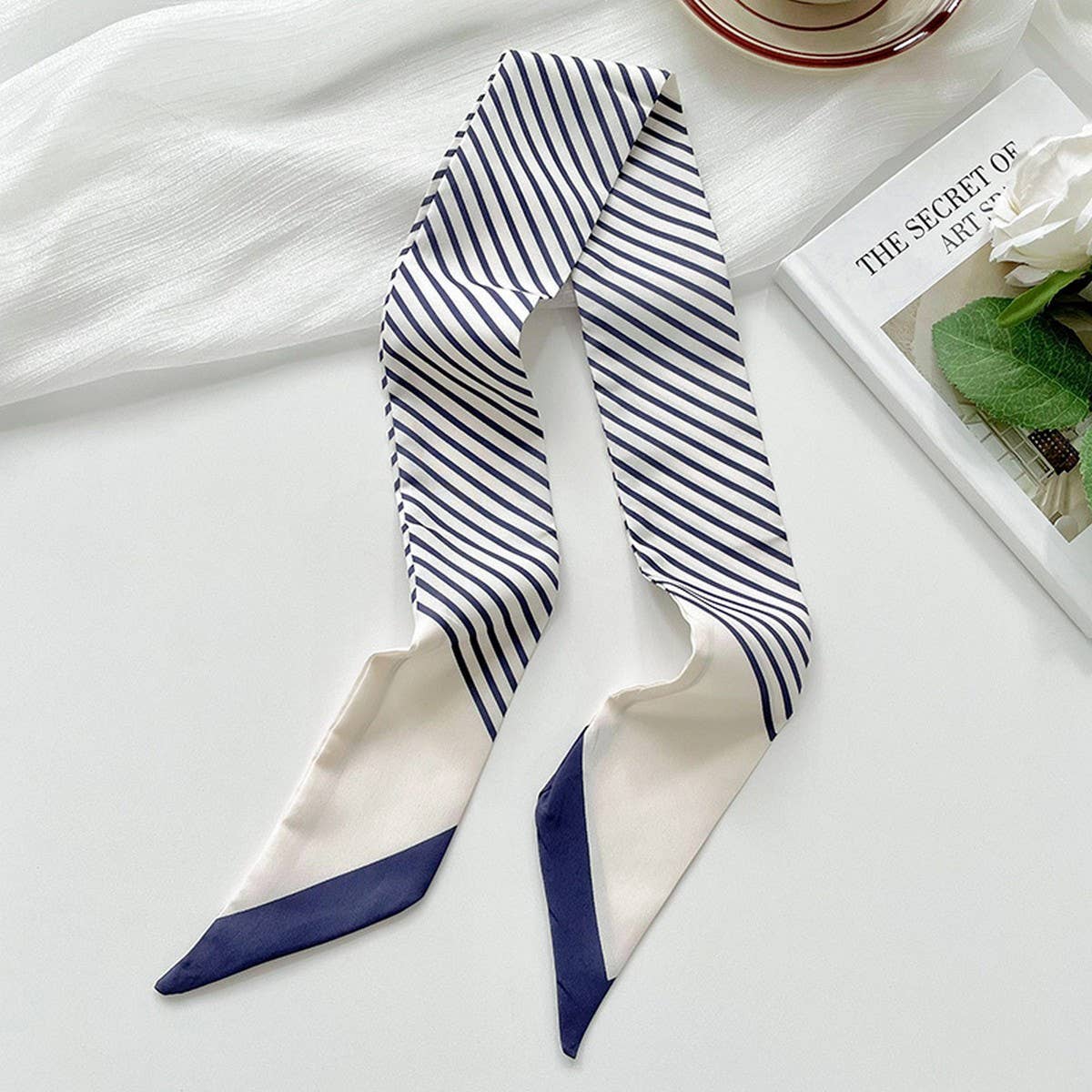 Striped Skinny Hair Tie Scarf - Purpose + Passion Boutique