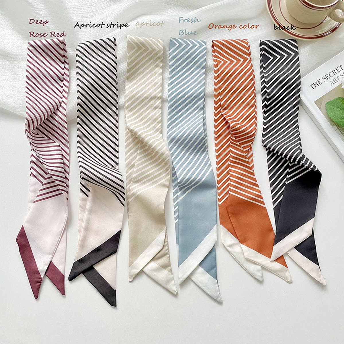 Striped Skinny Hair Tie Scarf - Purpose + Passion Boutique