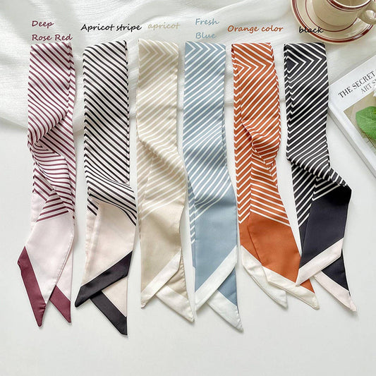 Striped Skinny Hair Tie Scarf - Purpose + Passion Boutique