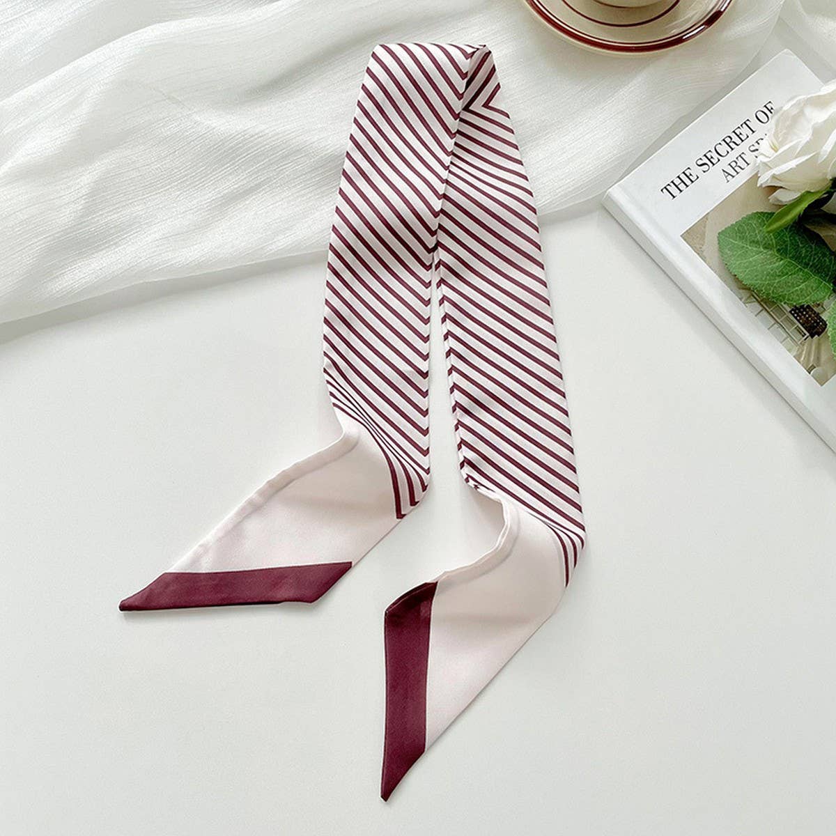 Striped Skinny Hair Tie Scarf - Purpose + Passion Boutique
