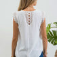 Striped Sleeveless V - Neck Lace Trim Top - Purpose + Passion Boutique