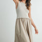 Striped Taupe / Ivory Sleeveless Maxi Dress with Pockets - Purpose + Passion Boutique