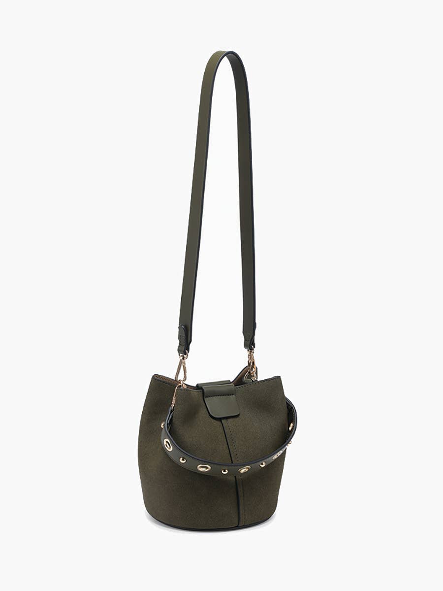Suede Bucket Bag w/ Top Handle & Inner Bag - Purpose + Passion Boutique