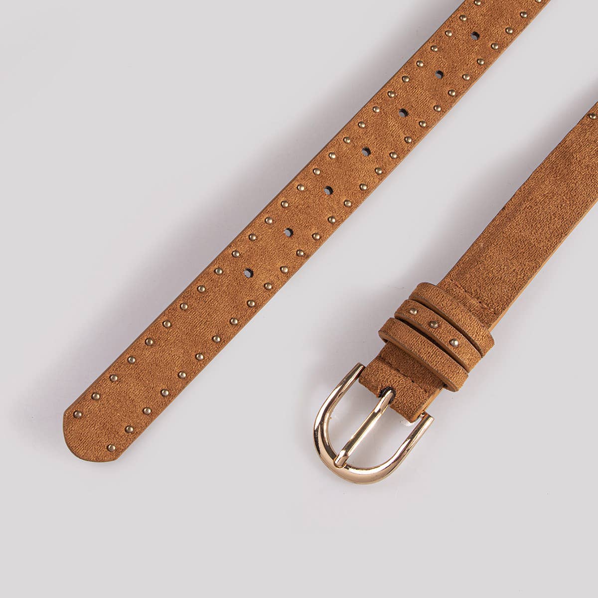 Suede Studs With Western Style Straps Belt - Purpose + Passion Boutique