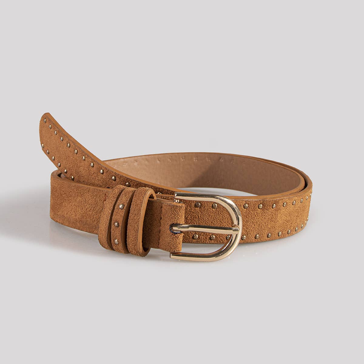 Suede Studs With Western Style Straps Belt - Purpose + Passion Boutique
